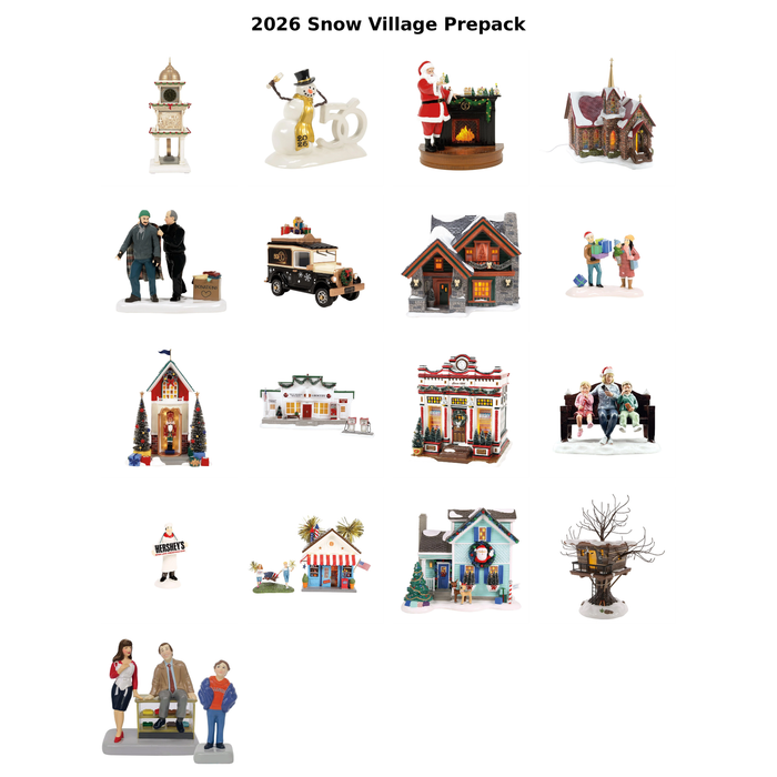 All New For 2026 Snow Village Lit Buildings And Accessories Bundle