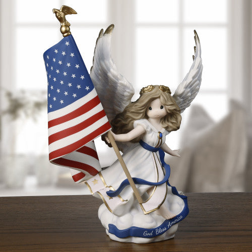 God Bless America Angel Figurine - Country N More Gifts