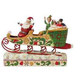 Buddy Elf with Santa in Sleigh  - Country N More Gifts