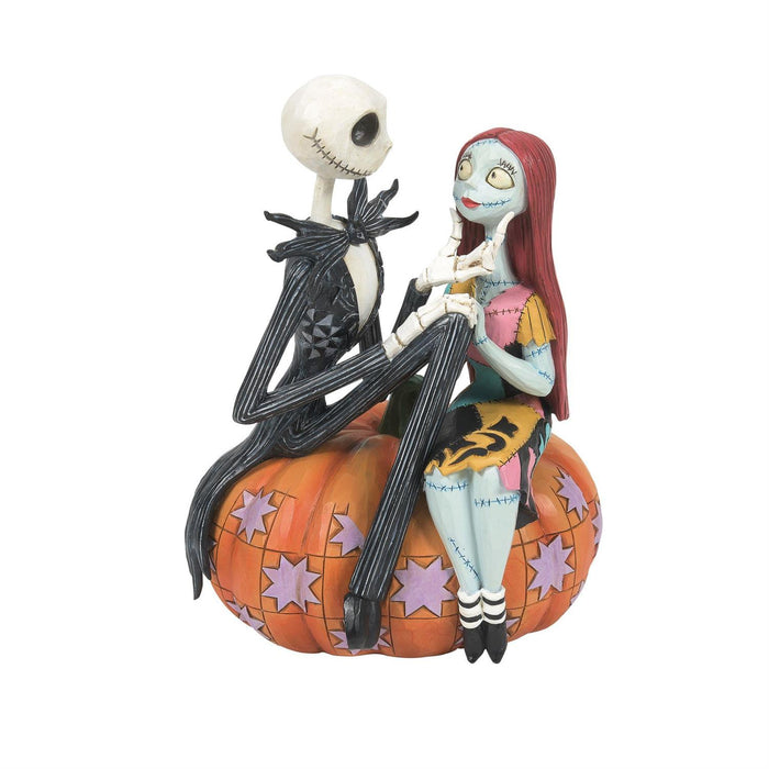 The Pumpkin King and Sally - Jack & Sally on Pumpkin