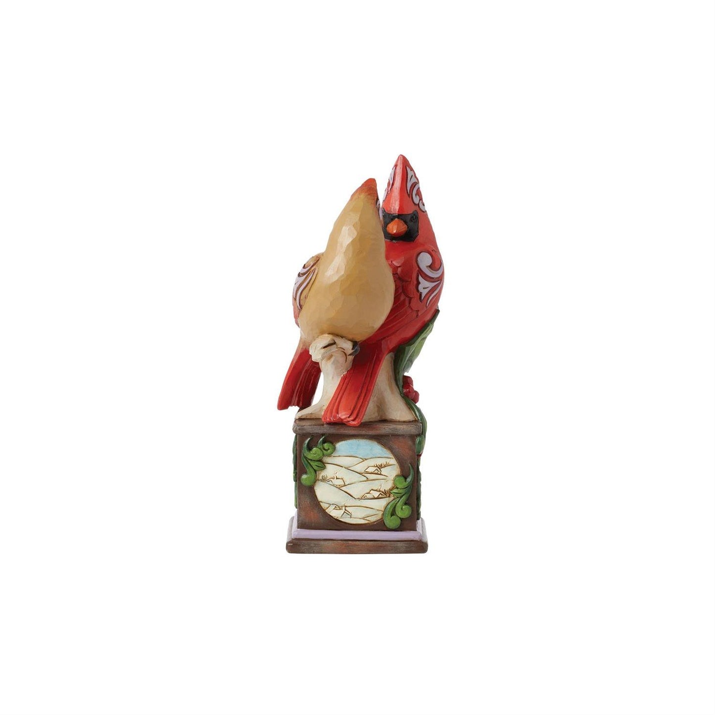 Faith, Joy and Hope - Cardinal Pair on Pedestal Figurine - Country N More Gifts