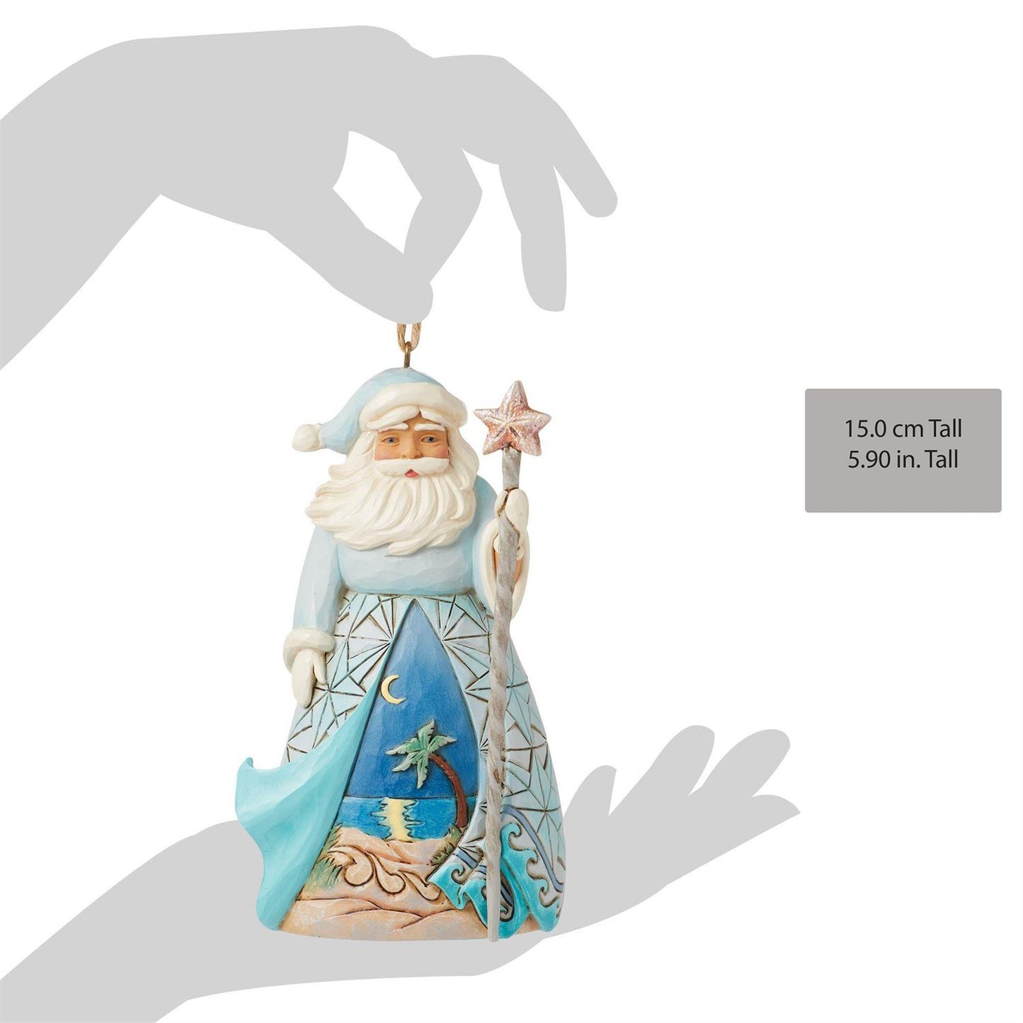 Santa with Starfish Cane Ornament - Country N More Gifts