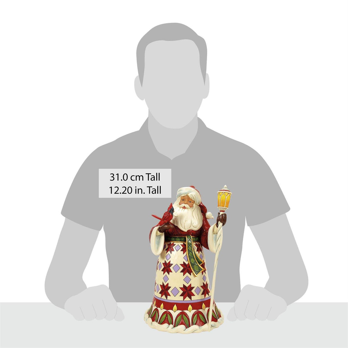 Spreading Christmas Cheer - Santa Cardinal on Hand Figurine - Country N More Gifts