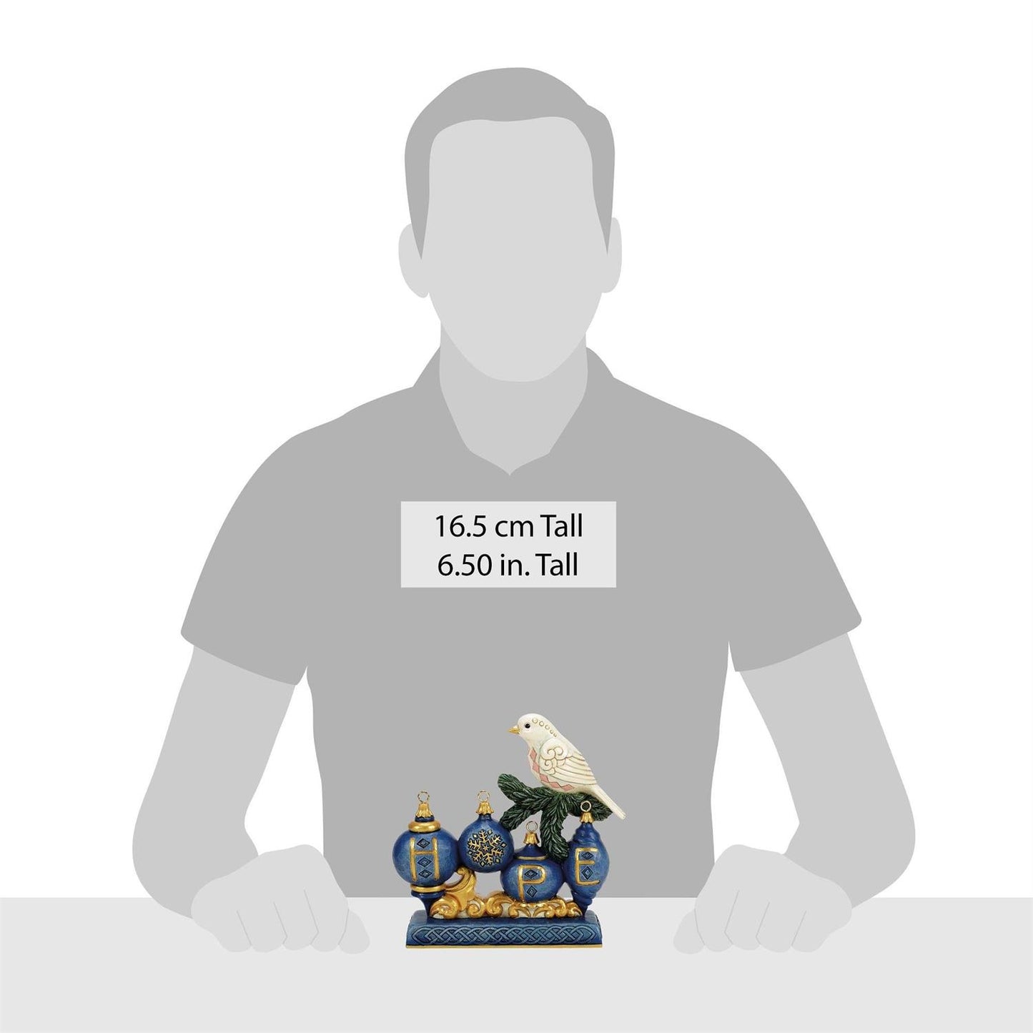 Peaceful Perch - Blue & Gold Hope with Dove Figurine - Country N More Gifts