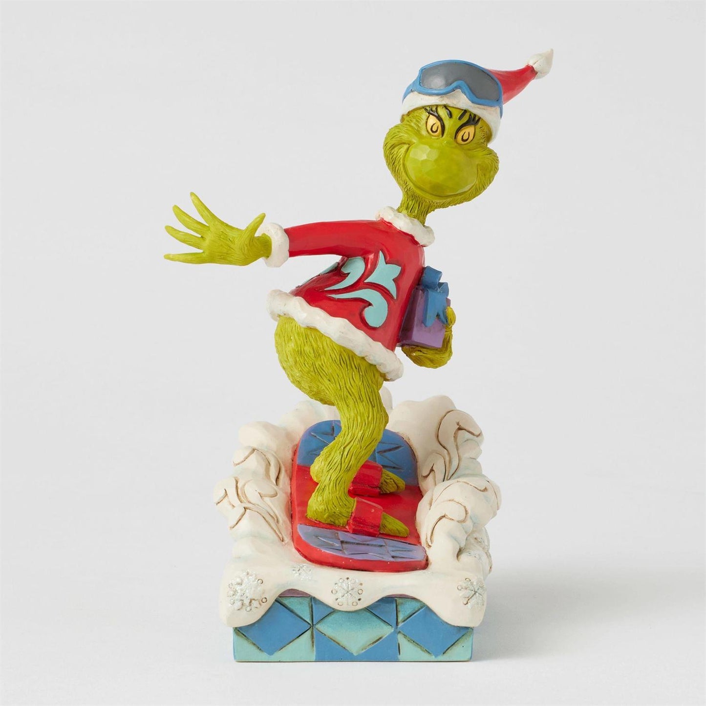 BOX DAMAGE - Grinch Snowboarding Figurine - Country N More Gifts