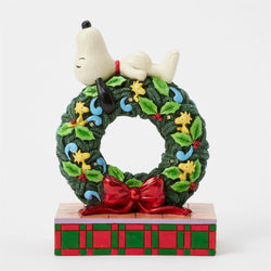 Happy Holiday Dreams - Snoopy Sleeping on LED Wreath - Country N More Gifts