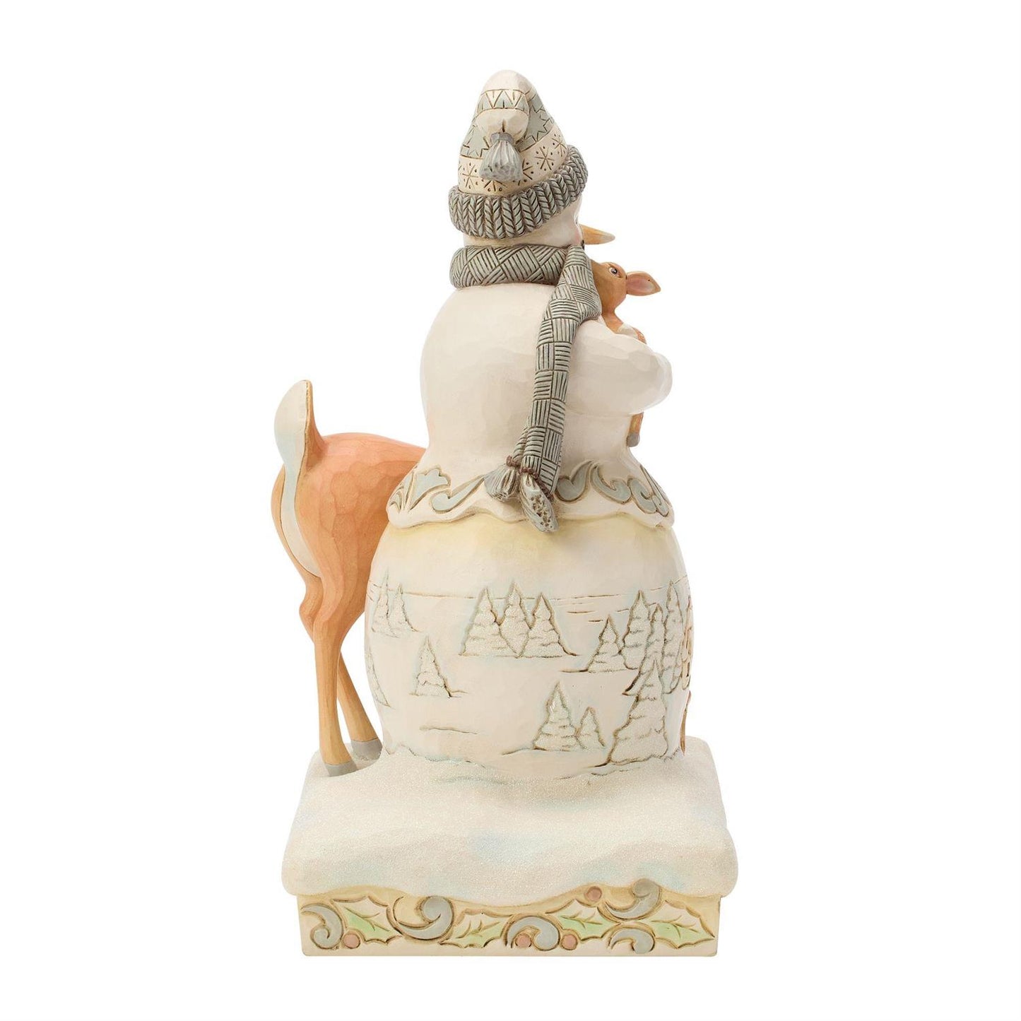 Winter Blessing - Woodland Snowman Holding a Fawn - Country N More Gifts
