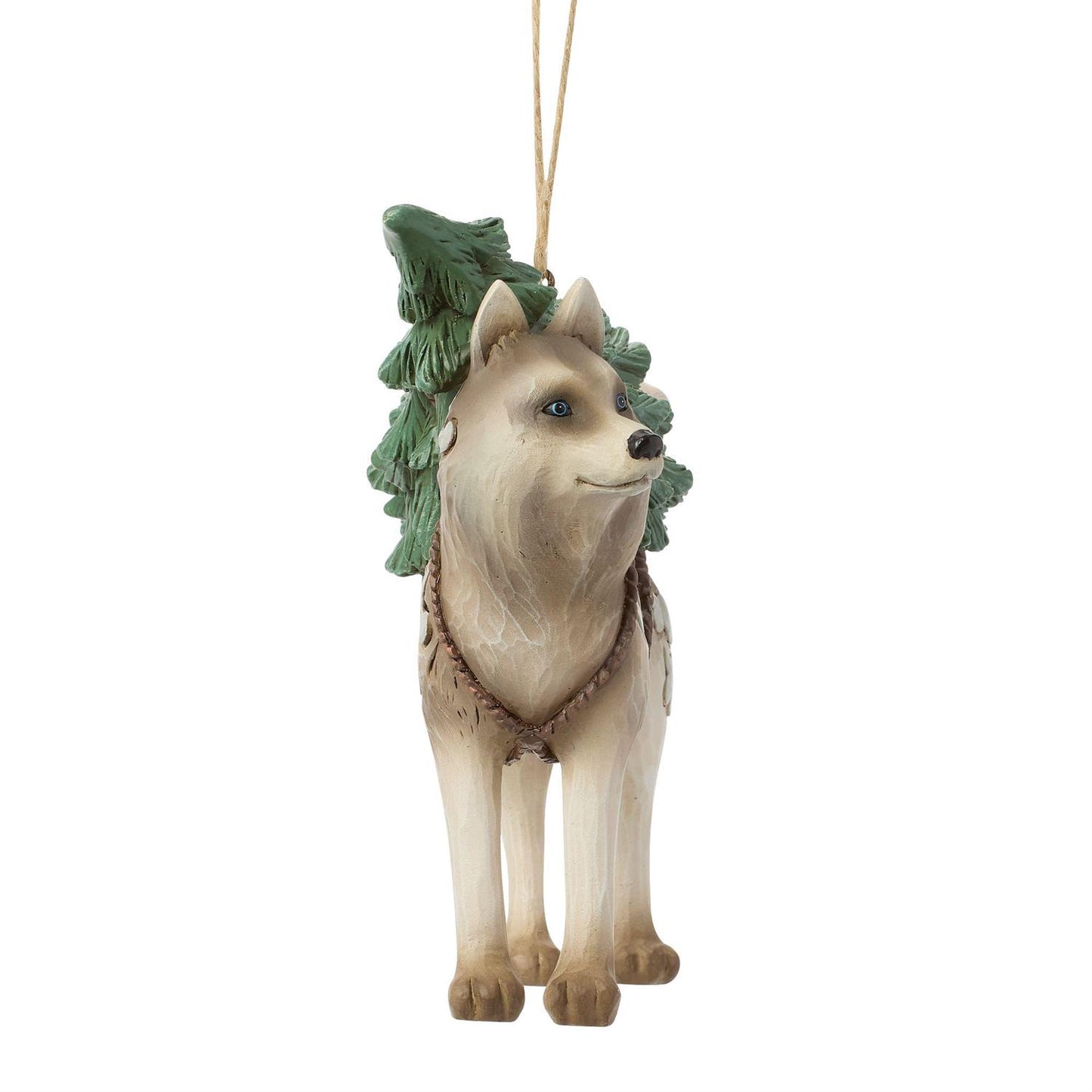 Woodland Husky with Tree Ornament - Country N More Gifts