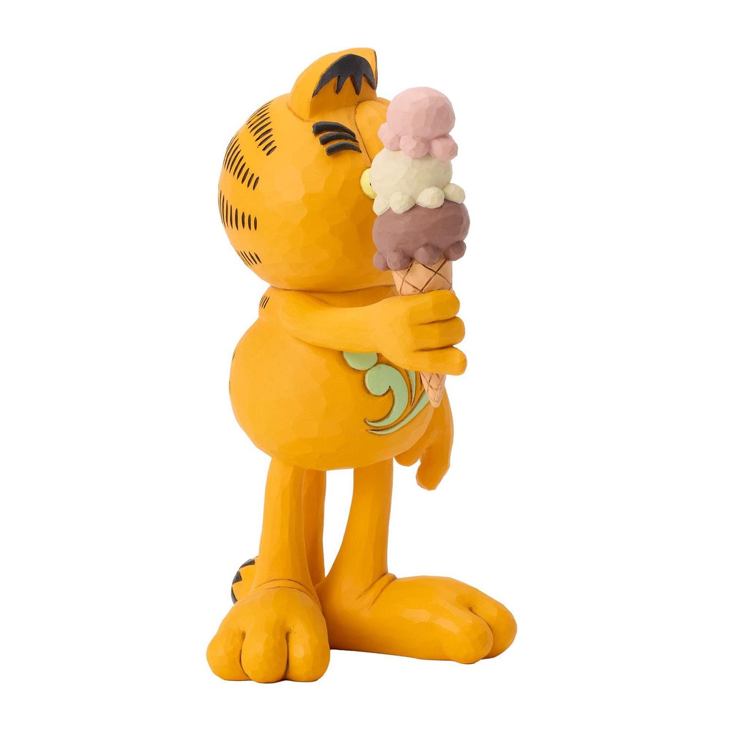 Garfield holding an Ice Cream Cone with 3 Scoops on it