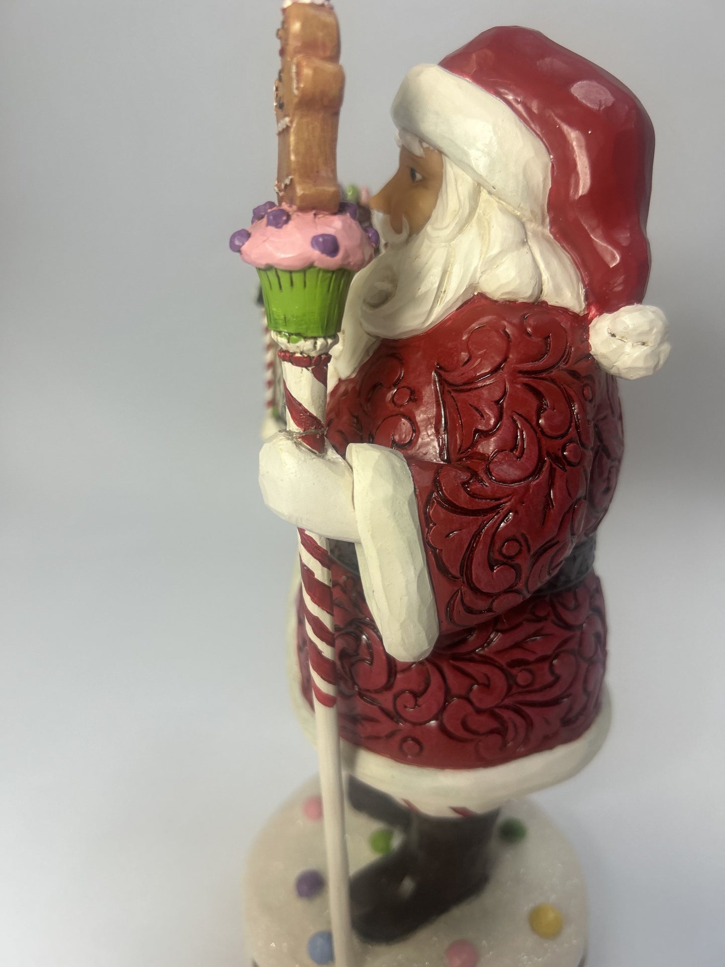 DAMAGED - Gingerbread Santa With Staff Figurine