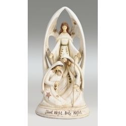 Holy Family And Angel Bleach Wood  - Country N More Gifts