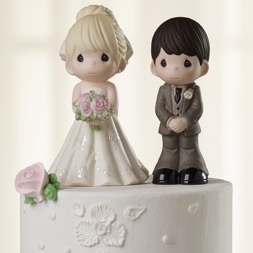 Mix and Match Wedding Cake Topper/Bride Figurine, Blonde Hair, Light Skin Tone, Porcelain - Country N More Gifts
