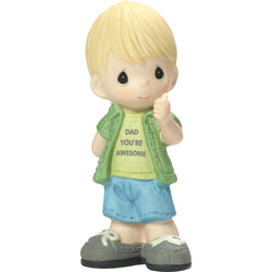 Dad You're Awesome - Bisque Porcelain Figurine (Boy)  - Country N More Gifts