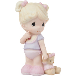 Tickled Pink - Girl with Teddy Bear Figurine  - Country N More Gifts