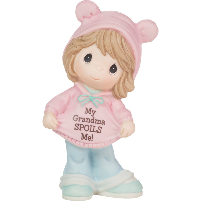 My Grandma Spoils Me Brunette Hair/Light Skin Girl Figurine