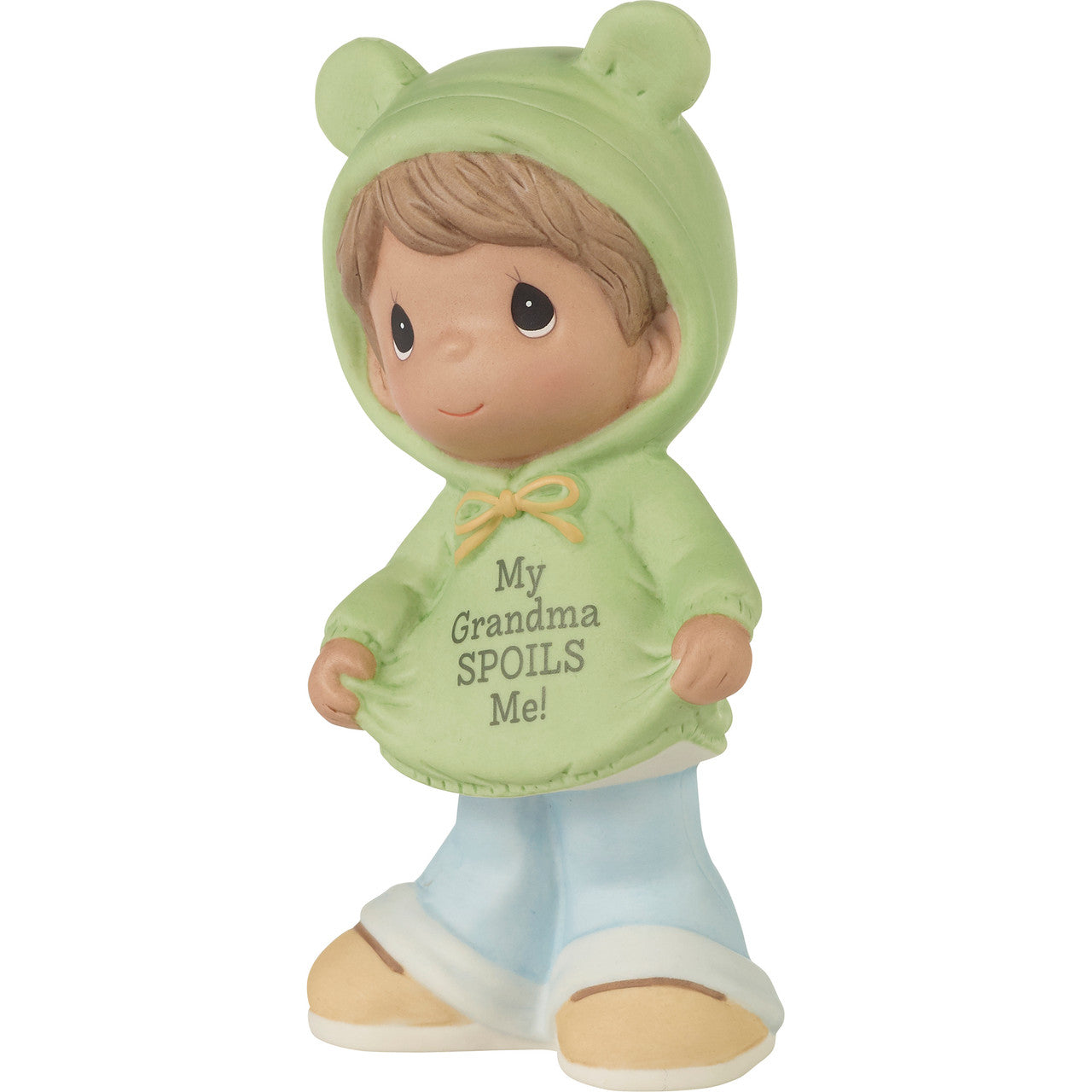 My Grandma Spoils Me Brunette Hair/Medium Skin Boy Figurine - Country N More Gifts