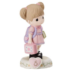 05 Age Five Brunette - Girl With Books Age 5  - Country N More Gifts
