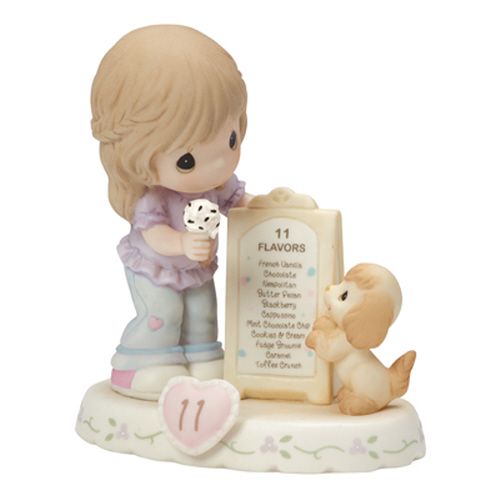 BOX DAMAGE - 11 Age Eleven Brunette - Girl With Puppy And Ice Cream Cone - Country N More Gifts