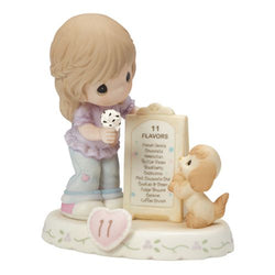 11 Age Eleven Brunette - Girl With Puppy And Ice Cream Cone  - Country N More Gifts