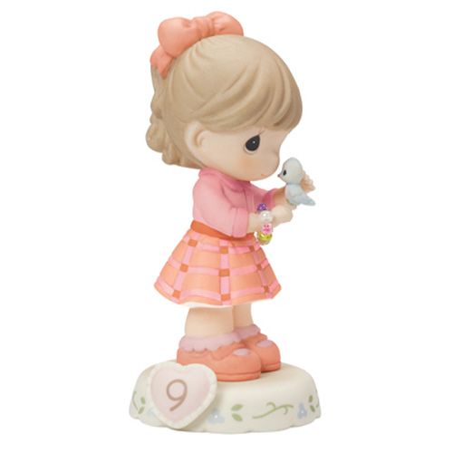 BOX DAMAGE - 09 Age Nine Brunette - Girl With Bracelet and Bird Age 9 - Country N More Gifts