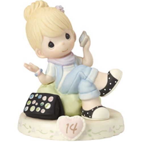 14 Age Fourteen Blonde - Girl Talking on Cell Phone - Country N More Gifts