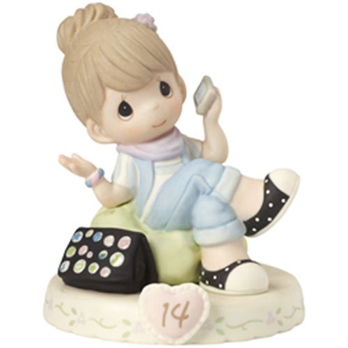 14 Age Fourteen Brunette - Girl Talking on Cell Phone - Country N More Gifts