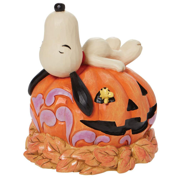 Snoopy and Woodstock Witch Riding Broom Pumpkin Halloween