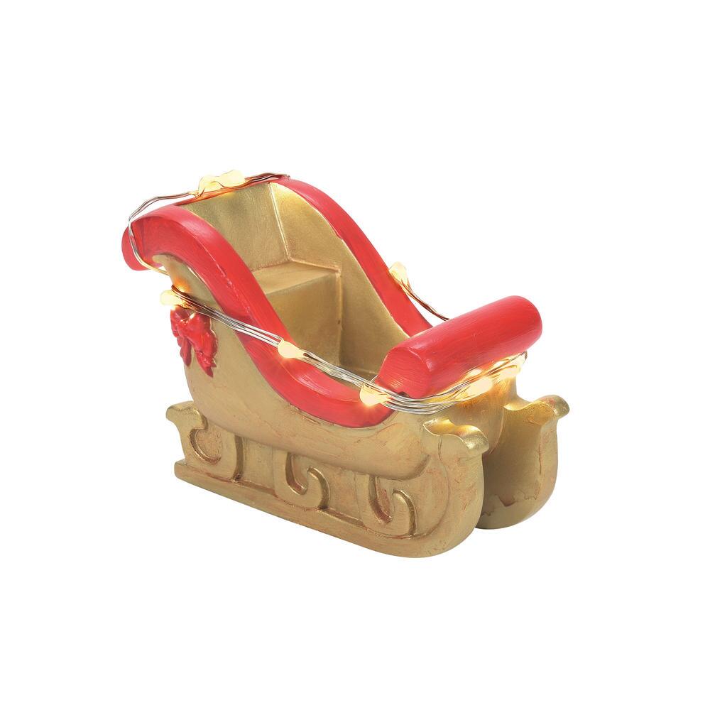 Lit Santa's Golden Sleigh - Country N More Gifts