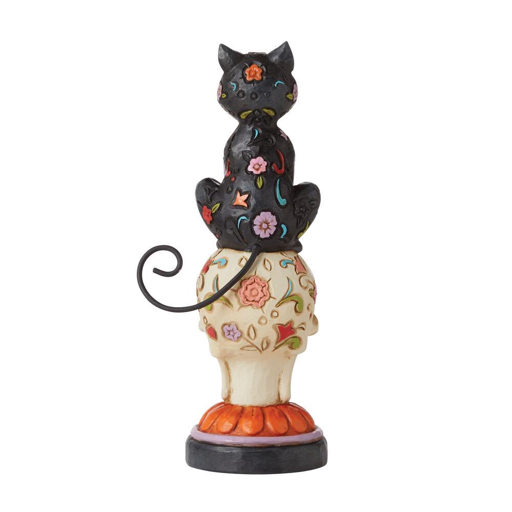 Dia De Los Gatos - Day of Dead Black Cat on Skull - Country N More Gifts