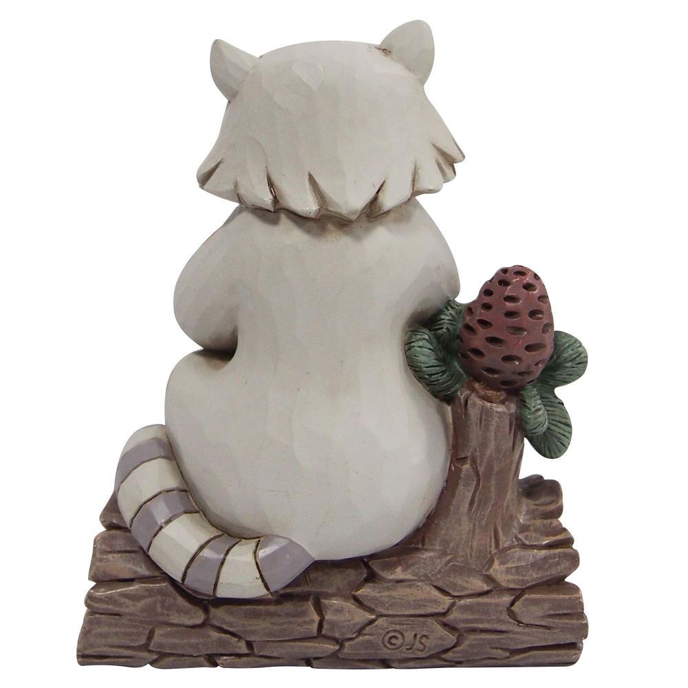 White Woodland Raccoon with Pinecone - Country N More Gifts
