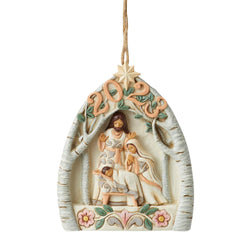 2023 Dated - White Woodland Nativity Ornament  - Country N More Gifts