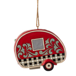 Highland Glen - Santa in Plaid Camper Ornament  - Country N More Gifts