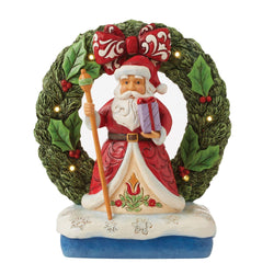 Believe in the Magic of Christmas - Santa by Light-Up Wreath  - Country N More Gifts