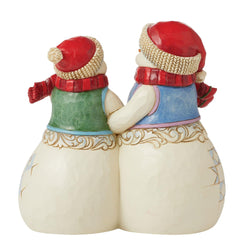 Snuggled Up Together - Snow Couple with Puppy  - Country N More Gifts