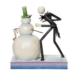 A Snowy Discovery - Nightmare Before Christmas Jack with Snowman  - Country N More Gifts