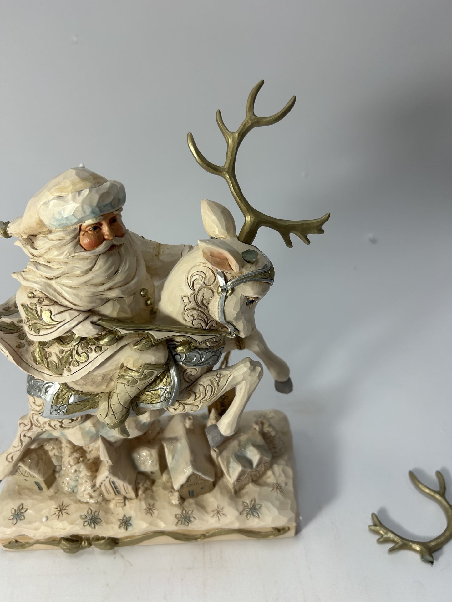 DAMAGED - Skyward Bound - Holiday Lustre Santa and Deer - Country N More Gifts