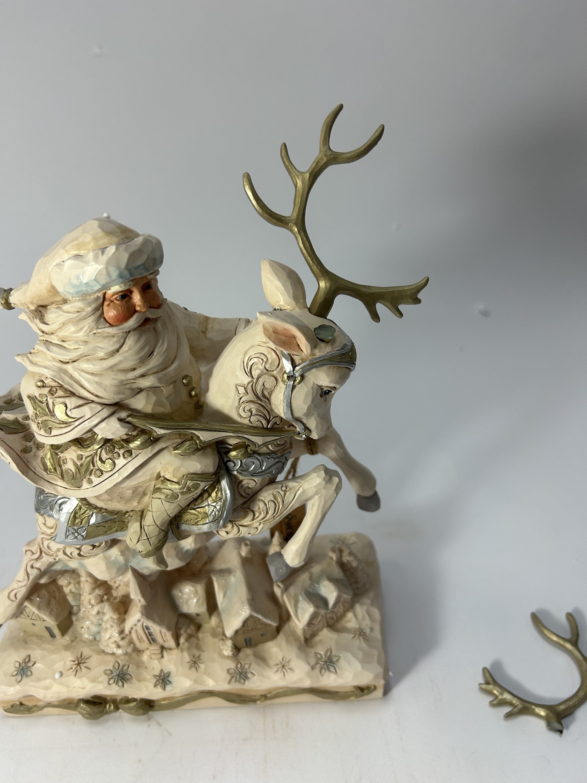 DAMAGED - Skyward Bound - Holiday Lustre Santa and Deer - Country N More Gifts