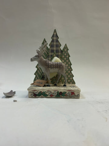 DAMAGED - Frozen Forest - Woodland Moose with Layered Tree - Country N More Gifts