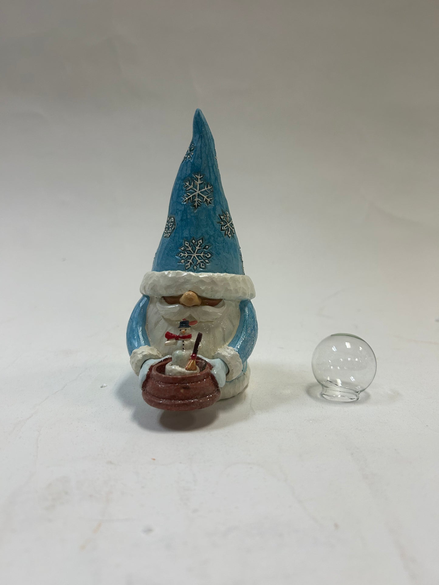 DAMAGED - Snow Globe Dreams - Gnome with Mini Globe Figurine - Country N More Gifts