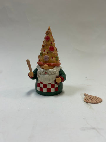 DAMAGED - Pizza By the Slice - Pizza Hat Gnome Figurine - Country N More Gifts