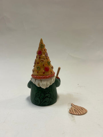 DAMAGED - Pizza By the Slice - Pizza Hat Gnome Figurine - Country N More Gifts