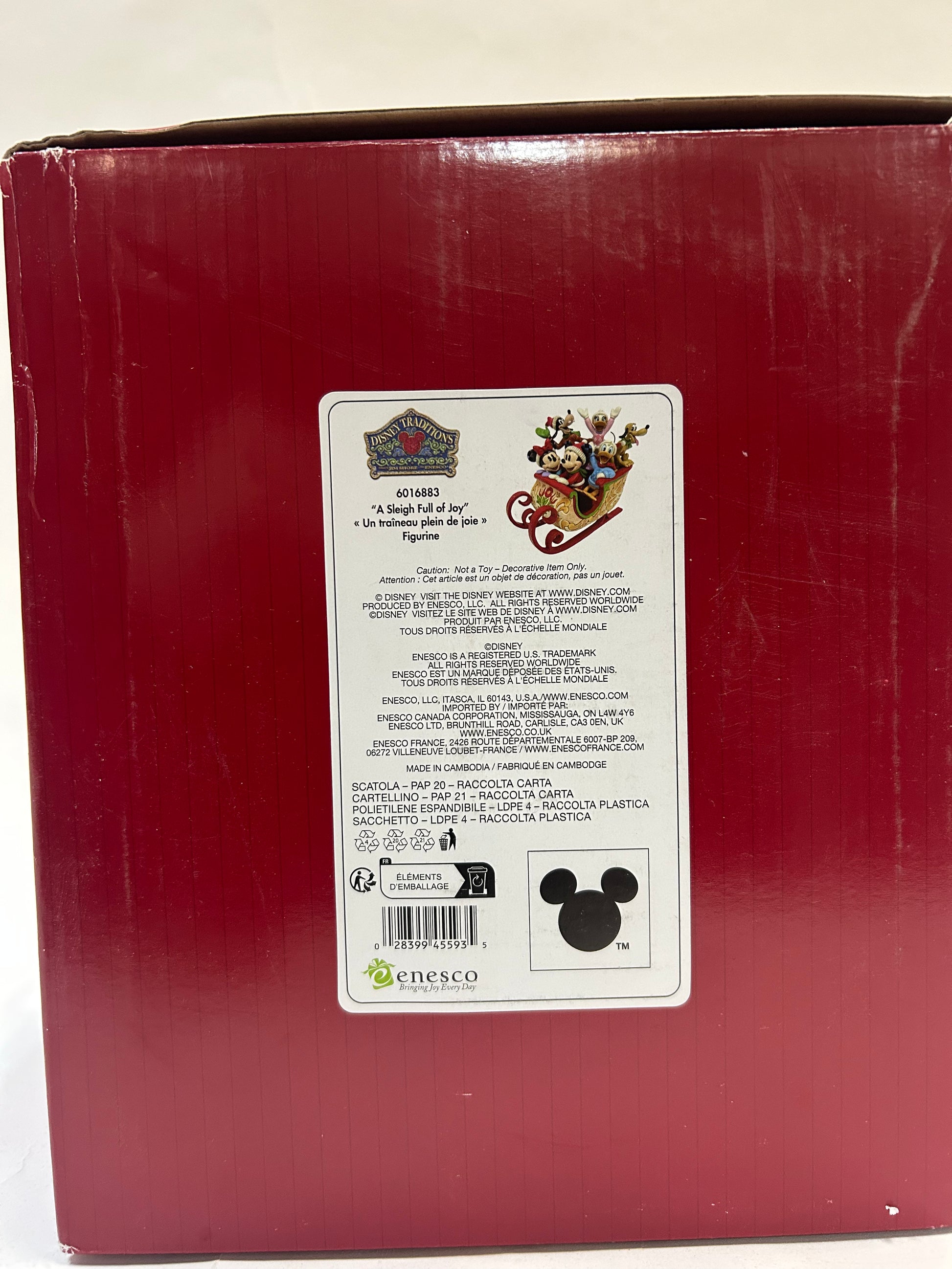 DAMAGED - Mickey and Friends Sleigh - Country N More Gifts