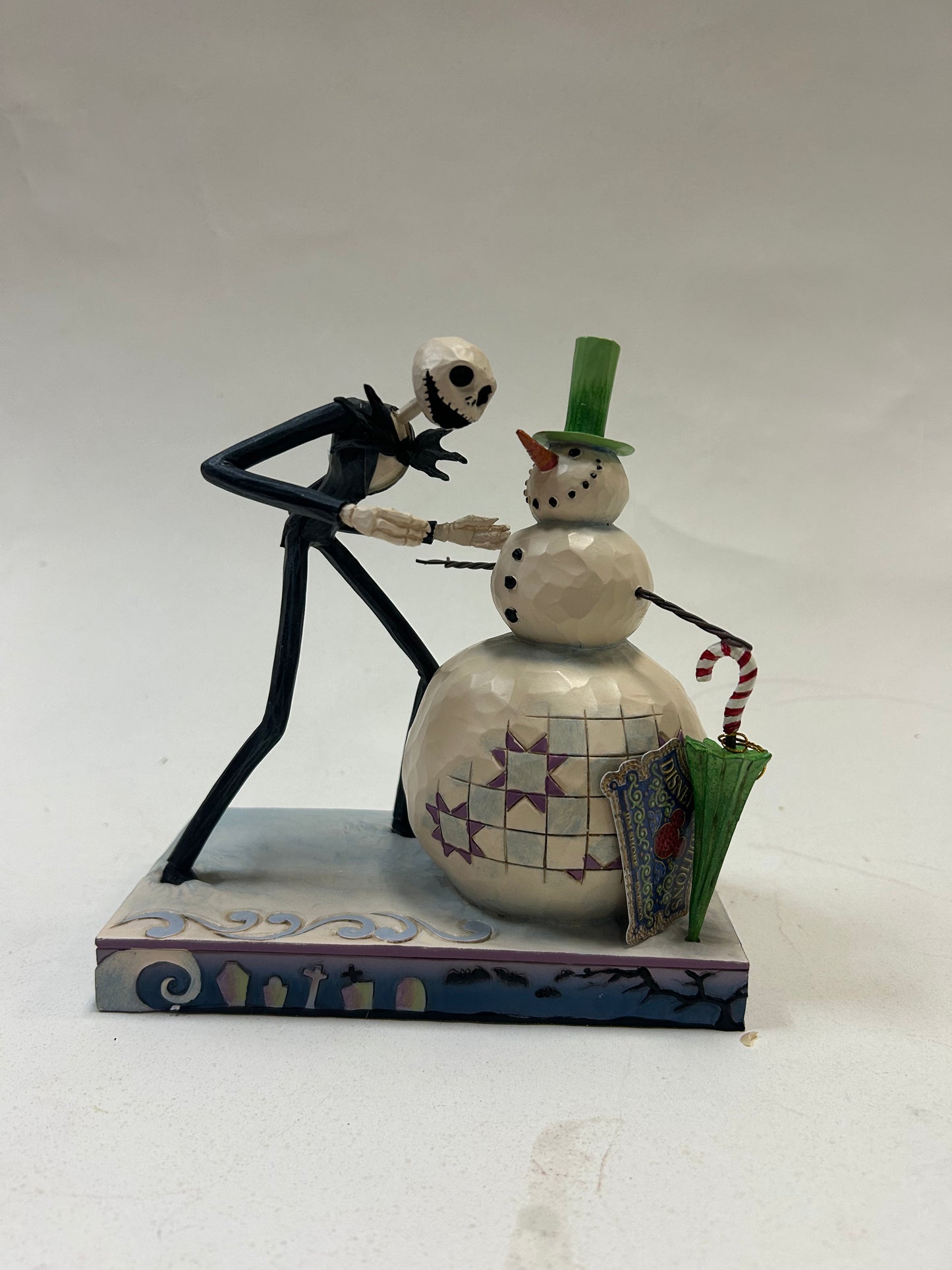 DAMAGED - A Snowy Discovery - Nightmare Before Christmas Jack with Snowman - Country N More Gifts