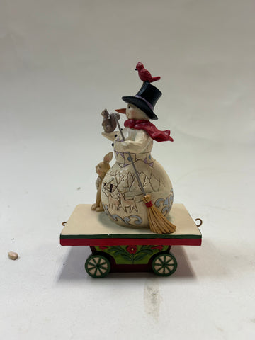 DAMAGED - Next Stop, Winter! - Snowman on Train Car - Country N More Gifts