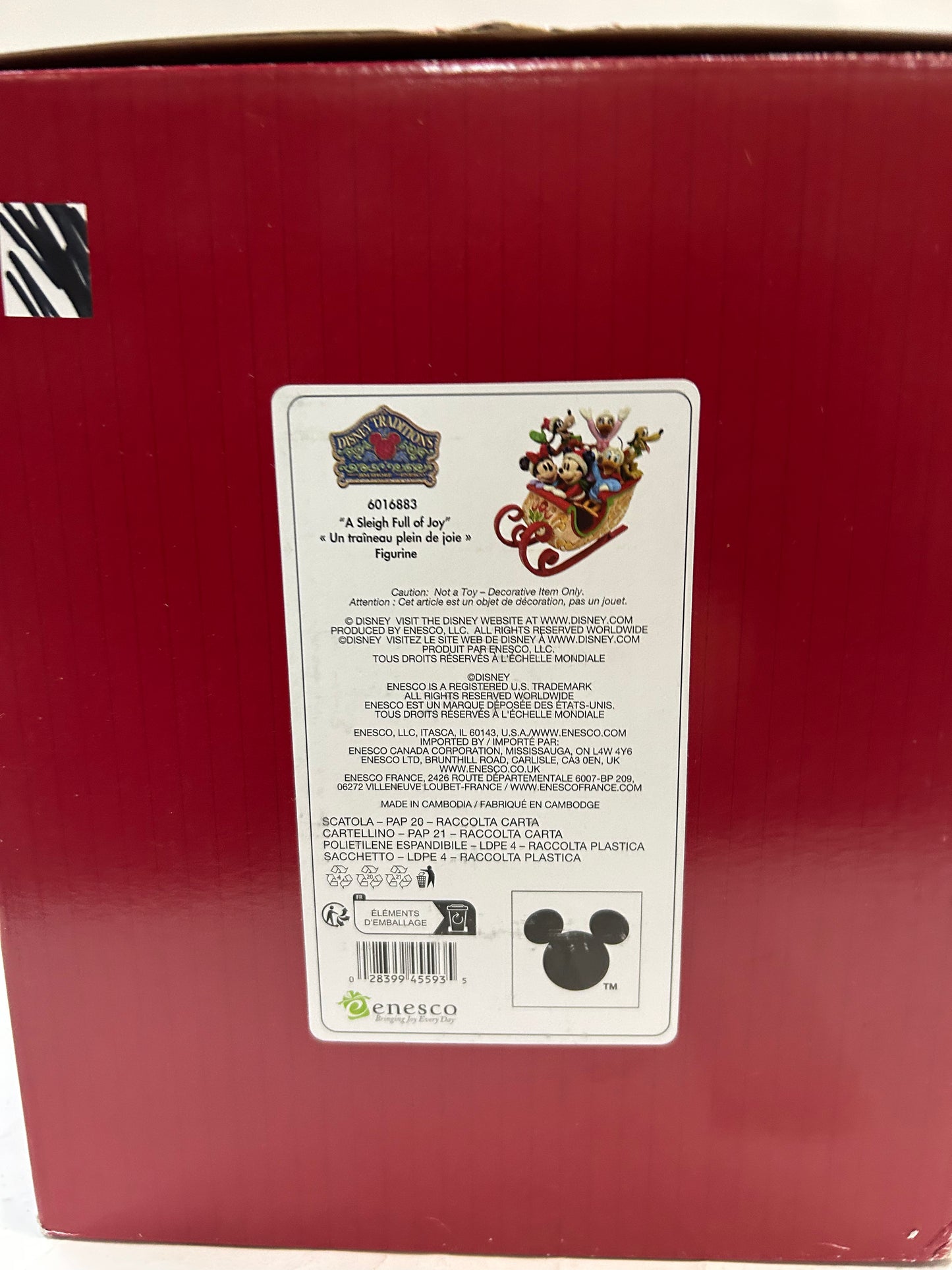 DAMAGED - Mickey and Friends Sleigh - Country N More Gifts