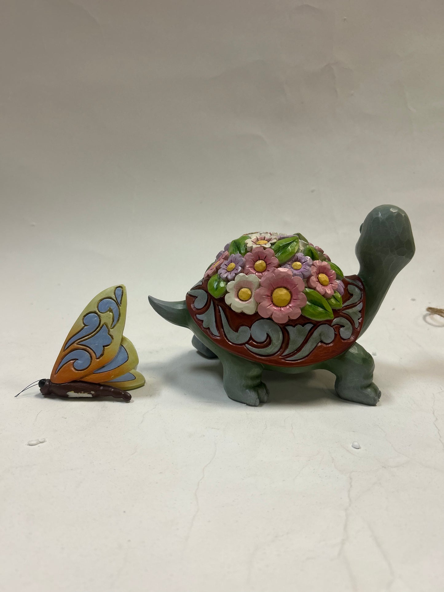 DAMAGED - Delicate Friendship - Turtle Flowers and Butterfly - Country N More Gifts