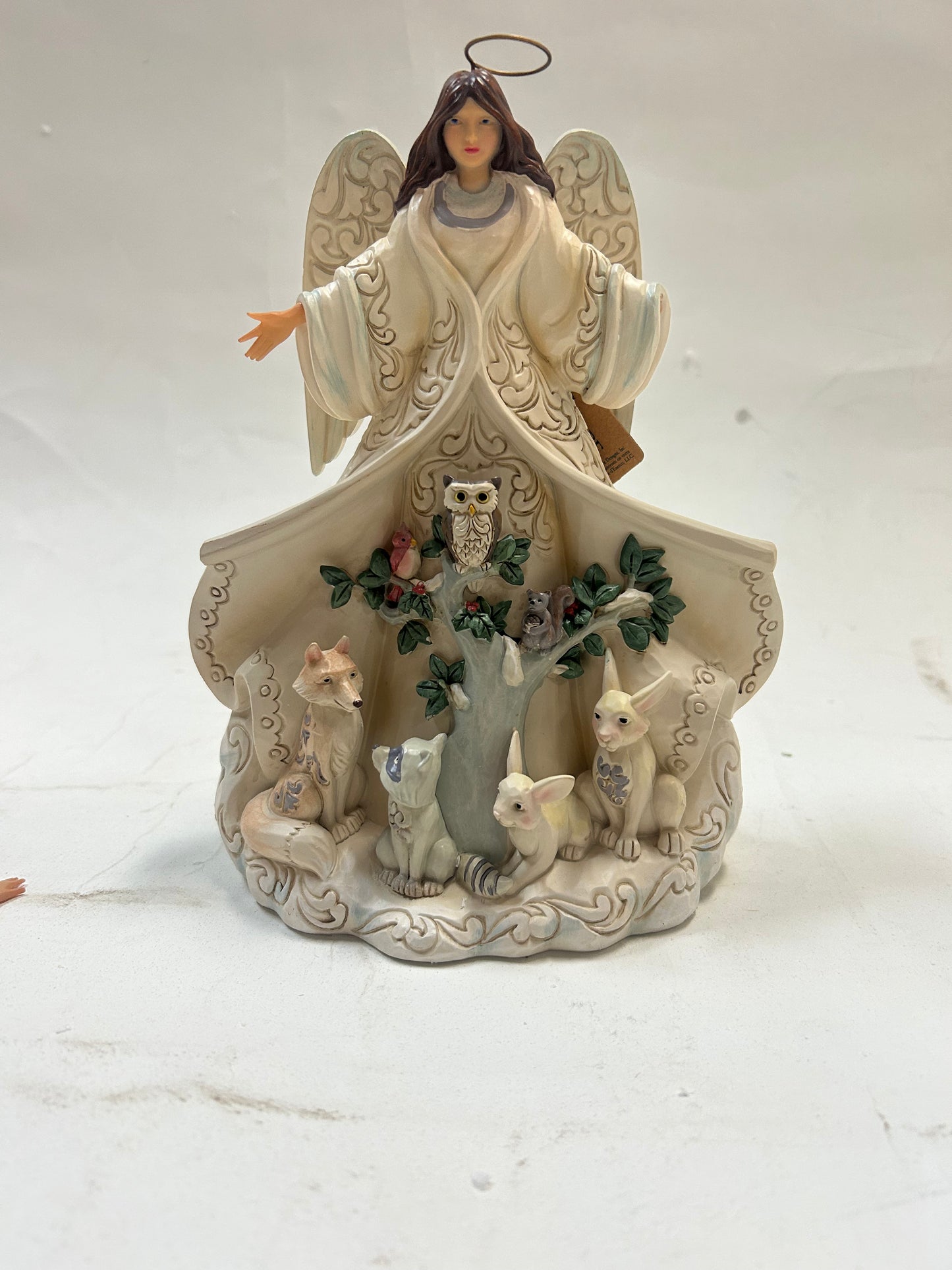 CLEARANCE - Winter Welcome, One and All - White Woodland Angel with Coat - Country N More Gifts