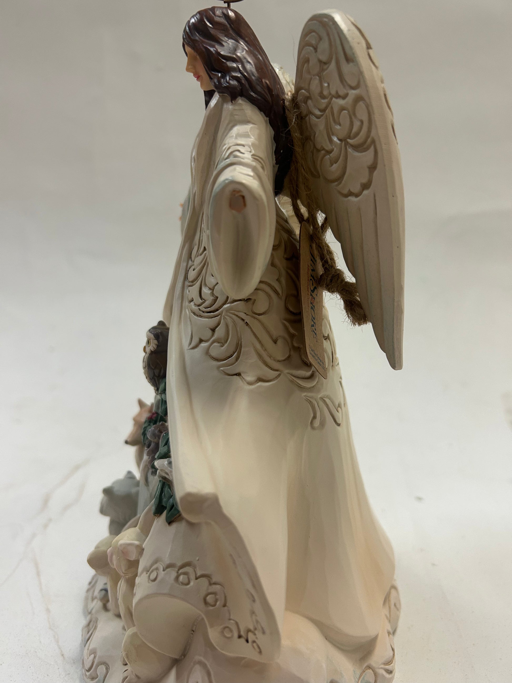 CLEARANCE - Winter Welcome, One and All - White Woodland Angel with Coat - Country N More Gifts