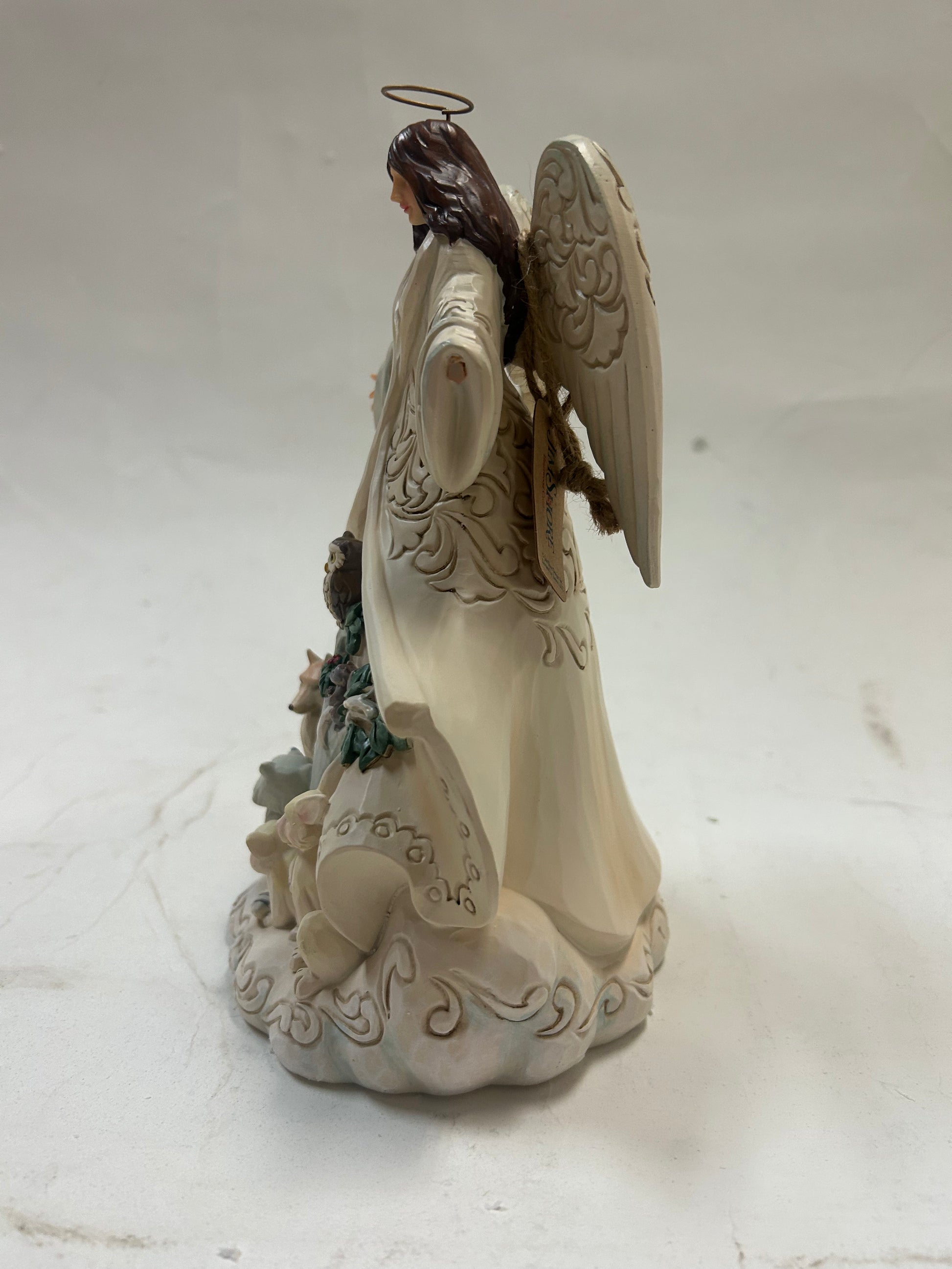CLEARANCE - Winter Welcome, One and All - White Woodland Angel with Coat - Country N More Gifts