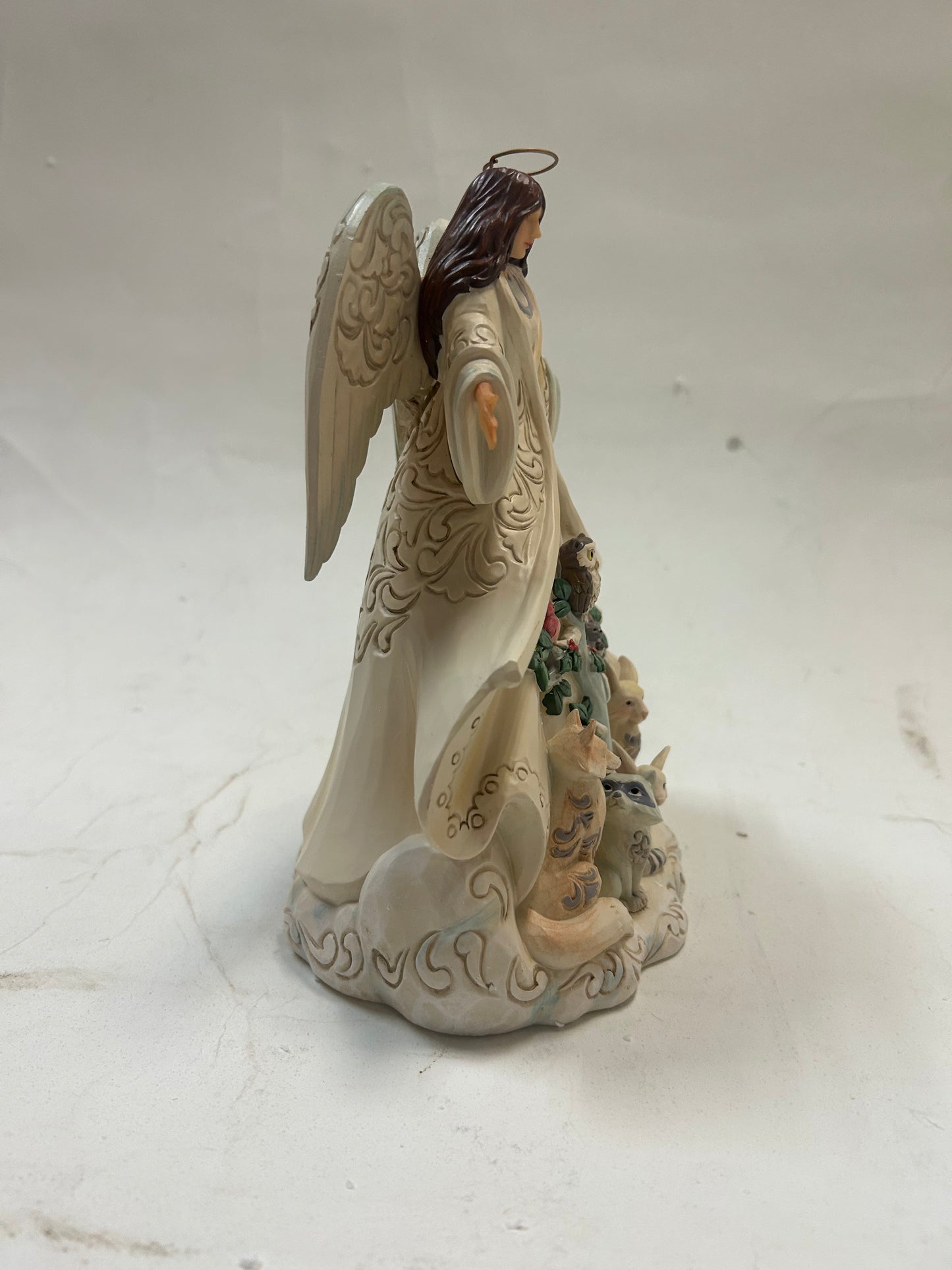 CLEARANCE - Winter Welcome, One and All - White Woodland Angel with Coat - Country N More Gifts